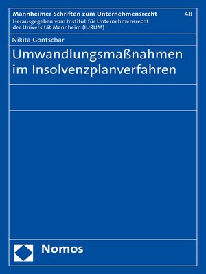 cover image of Umwandlungsmaßnahmen im Insolvenzplanverfahren